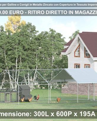 Recinto per Galline in Metallo Zincato - 3x4 metri