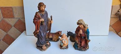 Set Presepe Sacra Famiglia con Bue e Asinello (5 P