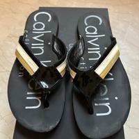 infradito in pelle calvin klein