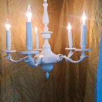 Lampadario in ottone pesante  stile Shabby Chic 