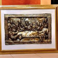 Quadro bassorilievo ultima cena di Gesù 89x69