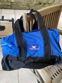 Borsone Vintage "I Viaggi dell'Airone" - Blu/Nero