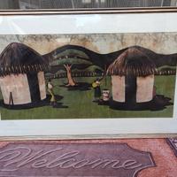 batik con cornice dorata