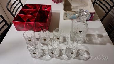 servizio bicchieri cristallo con decanter