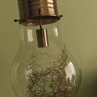 Lampadario Moderno Vetro Trasparente e Ottone Ø30