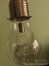 Lampadario Moderno Vetro Trasparente e Ottone Ø30