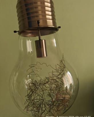 Lampadario Moderno Vetro Trasparente e Ottone Ø30