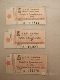 Biglietti autobus a.e.m. cremona l.150