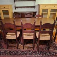 Tavolo Rettangolare in Legno Massiccio Scuro