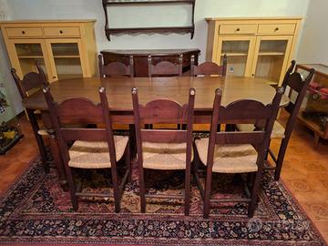 Tavolo Rettangolare in Legno Massiccio Scuro