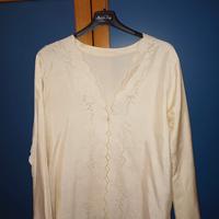 Camicia kimono lingerie in seta ricamata a mano