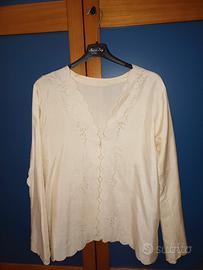 Camicia kimono lingerie in seta ricamata a mano