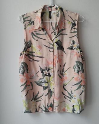 Blusa smanicata H&M a fiori - Taglia 40 EU viscosa