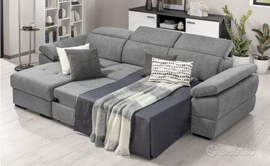 Divano Letto Angolare con Penisola a Sinistra