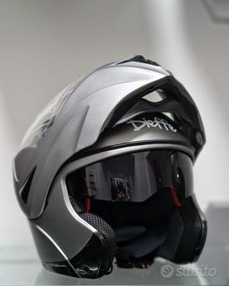 CASCO DIEFFE MODULARE DOPPIA VISIERA TITANIO OPACO