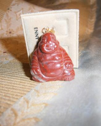 Ciondolo Enny Monaco Buddha Pietra Dura Rossa - NU