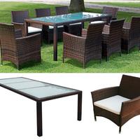 Tavolo esterno SET con poltrone polyrattan cuscini