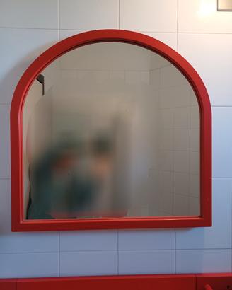 Specchio vintage Kartell anni 60 rosso 