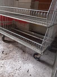 Contenitori a cesta impilabili in metallo 