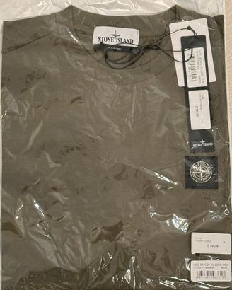 Nuovo Stone Island T-Shirt Verde Militare Uomo M