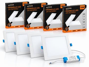 4 pannelli LED incasso 18W 6500K 1800lm