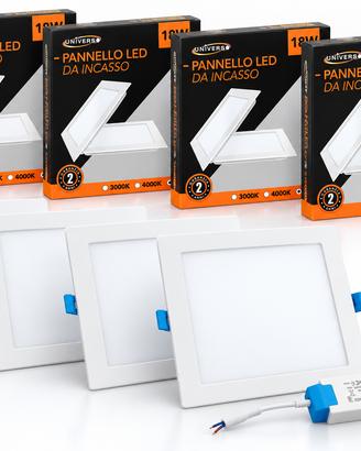 4 pannelli LED incasso 18W 6500K 1800lm