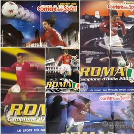 5 POSTER Scudetto Roma 2001 Corriere Sport Totti