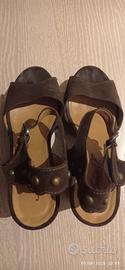 Zoccoli legno e pelle n.38 Anna F.