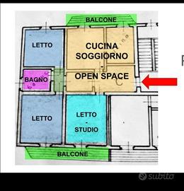 Tre letto, cucina, soggiorno, bagno, box, cantina