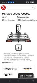 Portabici da gancio traino