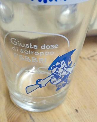 set di 6 bicchieri vintage fabbri da sciroppo nuov