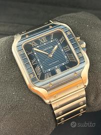 Cartier Santos Large Blu, Full set, Si permute