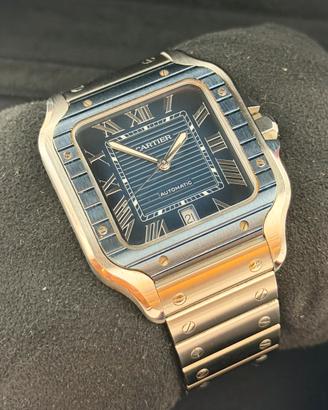 Cartier Santos Large Blu, Full set, Si permute