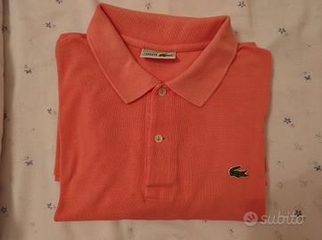 Polo Lacoste taglia 7, rosa salmone