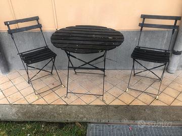 Tavolo e 2 sedie nero