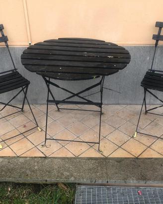 Tavolo e 2 sedie nero