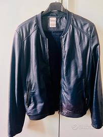 Giacca vera pelle censured blu scuro taglia M/L