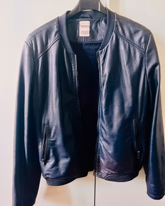 Giacca vera pelle censured blu scuro taglia M/L