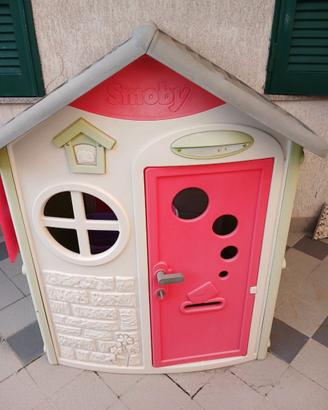 SET GIOCHI BAMBINI SMOBY–CASETTA+SCIVOLO+DONDOLO