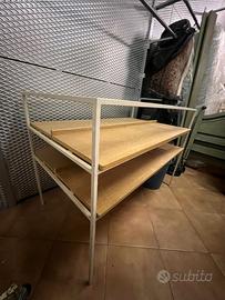 BANCONE IN LEGNO CON PIANALE IN VETRO