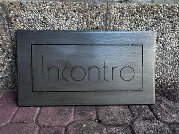 Insegna metallo artigianale "Incontro" per locali