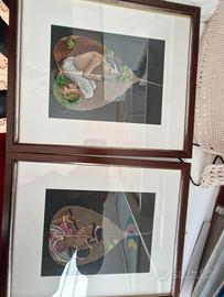 2 quadretti dipinti a mano indiano