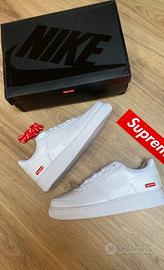 Sneakers basse SupremexNike Air Force 1bianche40.5