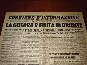 GIORNALE ORIG. 1945: FINE SECONDA GUERRA MONDIALE