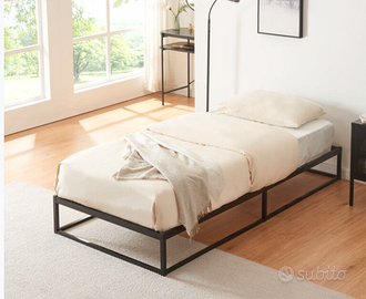 2 x Letto singolo 90x200 accaio nero nuovo
