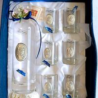 bottiglia + 6 bicchieri in cristallo 24% piombo co