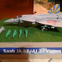Aereo caccia saab Viggen ja37 aj37 diorama