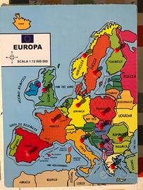 Puzzle legno Europa 12 pezzi