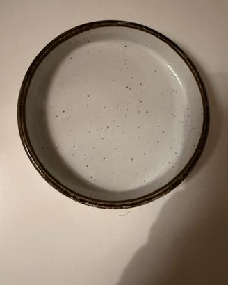 Piattino vintage in ceramica smaltata puntinata