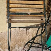 Sedie pieghevoli in legno e ferro battuto